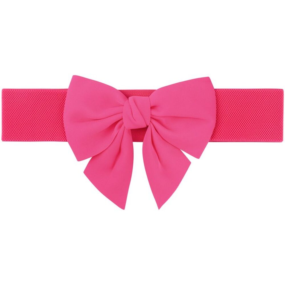 Plus Size Elastic Wide Belt Dress Bowknot Waistband Decoration Belts Hot Pink